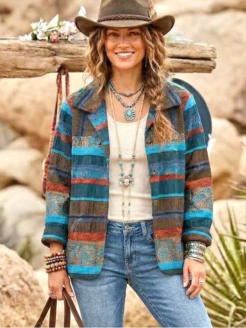 Patchwork fall Jacket Vintage-Inspired w retro midcentury YTK 80s 90s vibe